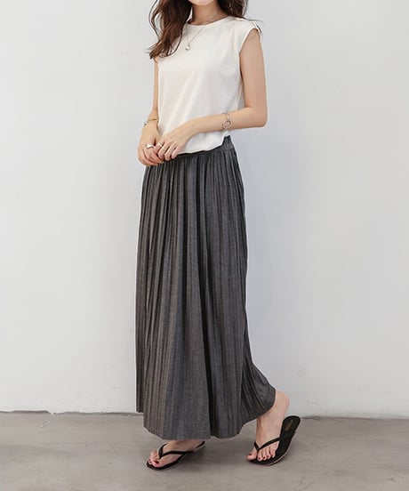 long pleated skirt (2 colors)