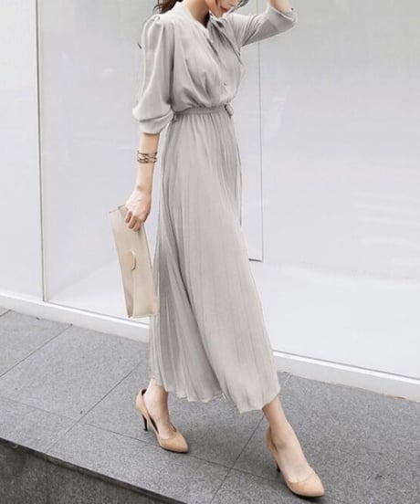 long pleated dress (4 colors)