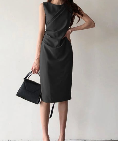 sleeveless middle length dress (3 colors)