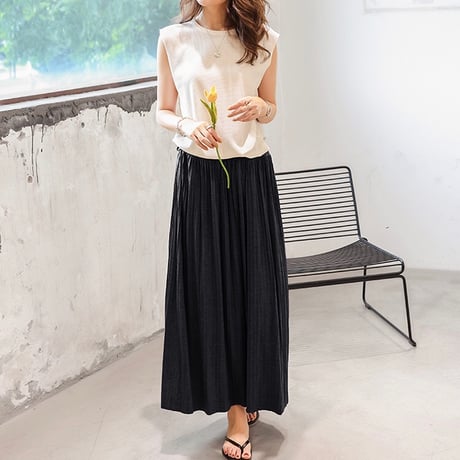 long pleated skirt (2 colors)