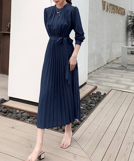long pleated dress (4 colors)