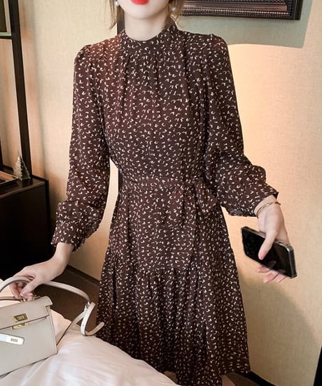 rare pattern brown dress (1 color)