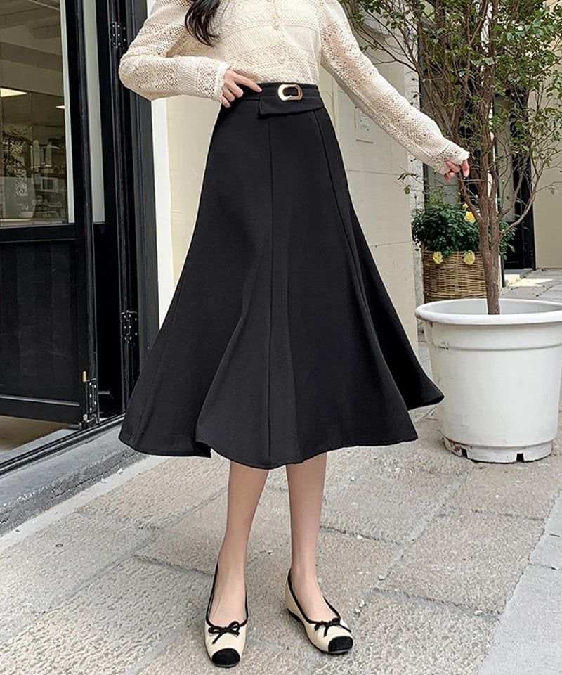 high waist flared skirt (3 colors) | REPOACE®︎