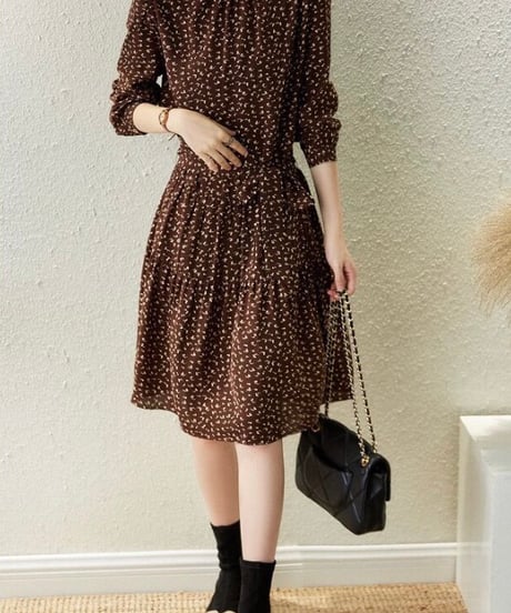 rare pattern brown dress (1 color)