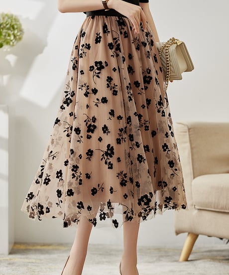 floral see-through skirt (3 colors)