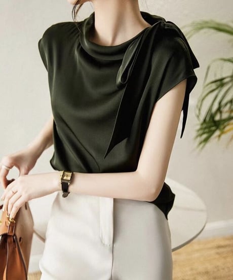 side bowtie blouse (2 colors)