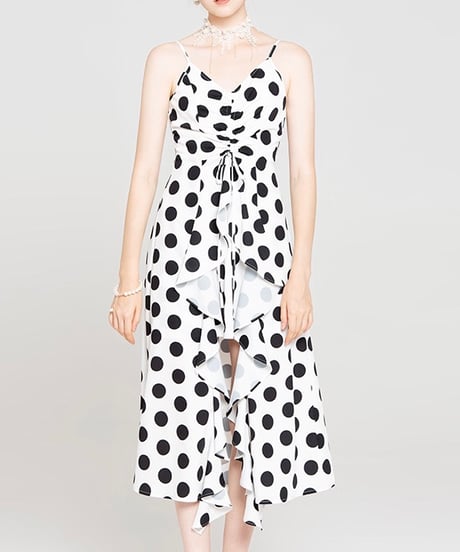 dot camisole frill dress (1 color)