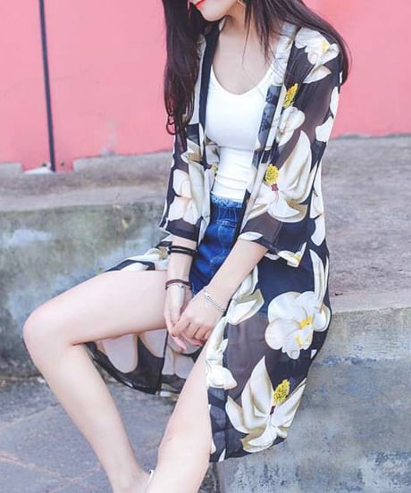 on-flower long shirt (1 color)