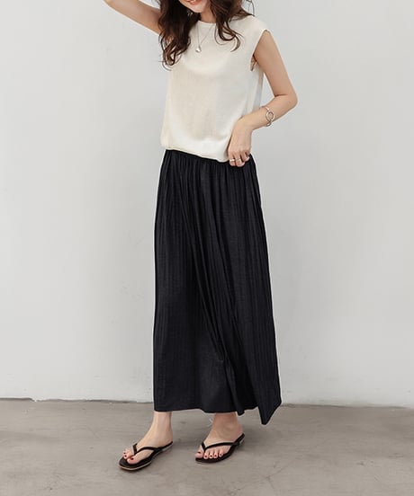 long pleated skirt (2 colors)