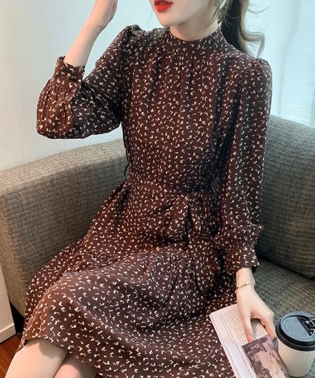 rare pattern brown dress (1 color)