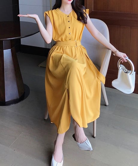flare long dress (4 colors)