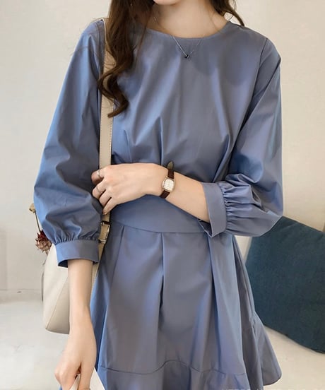 two-way flare gather dress (2 colors)