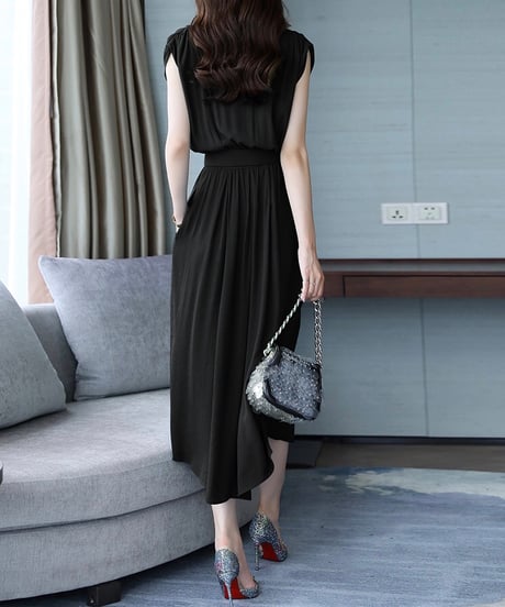 flare long dress (4 colors)