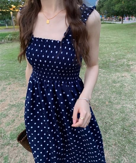 mimore length dot dress (3 colors)