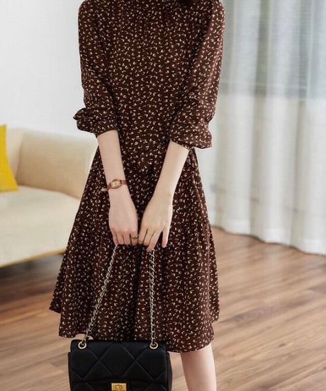 rare pattern brown dress (1 color)