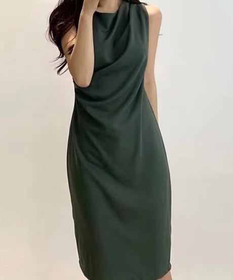 sleeveless middle length dress (3 colors)