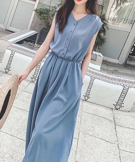 flare long dress (4 colors)
