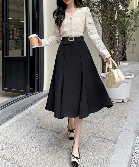 high waist flared skirt (3 colors)