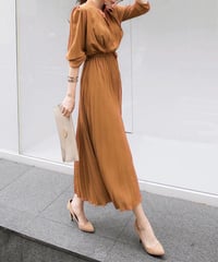 long pleated dress (4 colors)