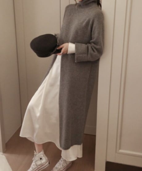 center slit knit dress (3 colors)