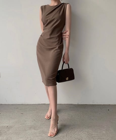 sleeveless middle length dress (3 colors)