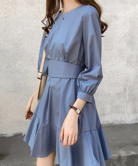 two-way flare gather dress (2 colors)