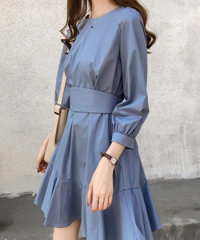 two-way flare gather dress (2 colors) | REPOACE®︎