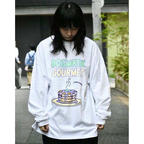 Pancake Big  L/S Tee  (White)