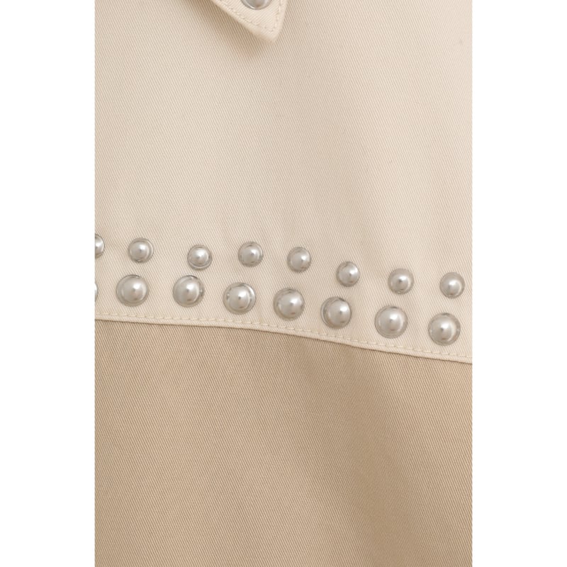 W COLOR STUDDED DRIZZLER JACKET ベージュ CLANE - スタッズ ドリズラージャケット - W COLOR STUDDED DRIZZLER