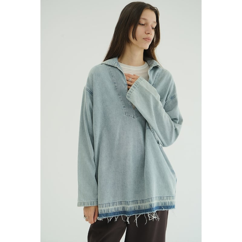 CLANE クラネ “DENIM OVER SKIPPER SHIRTS” デニムオーバースキ