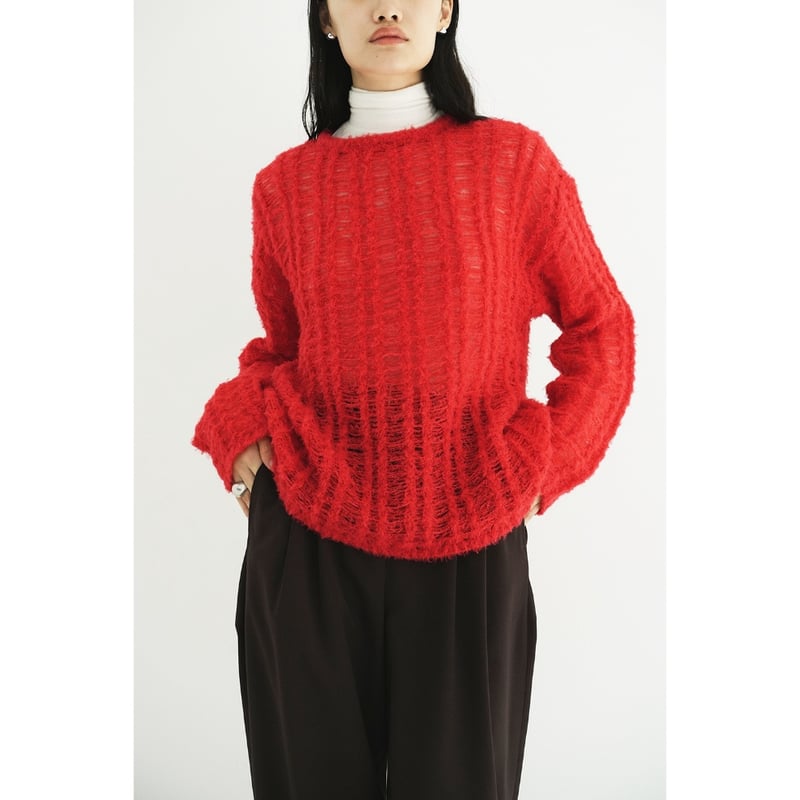 CLANE クラネ “SHEER SHAGGY LOOSE KNIT TOPS” シアーシャギ