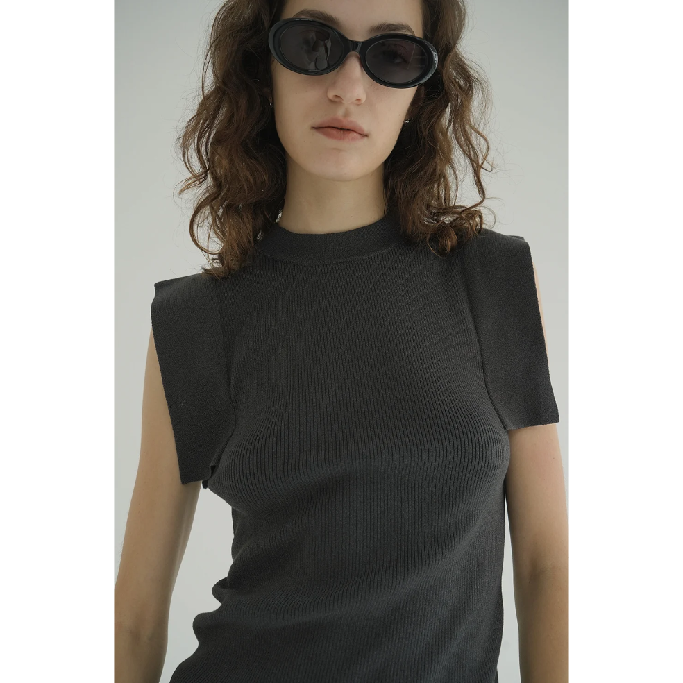 トップス CLANE SQUARE SLEEVE GATHER KNIT TOPS CLANE 正規商品 トップス クラネ スクエア スリーブ ギャザー