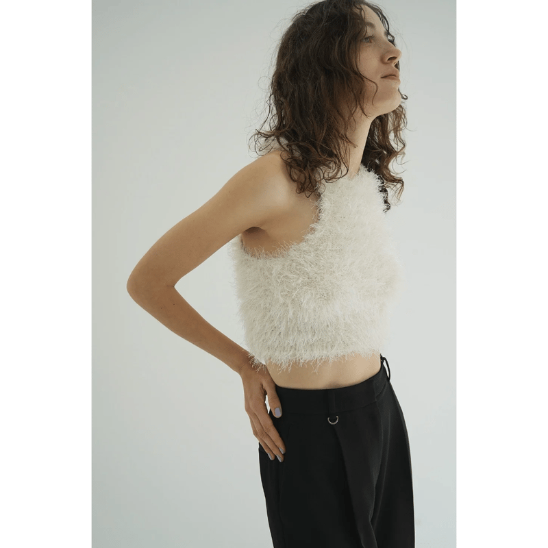 トップス CLANE AMERICAN SLEEVE KNIT TOPS CLANE クラネ “SHAGGY AMERICAN SLEEVE KNIT TOPS” シャ