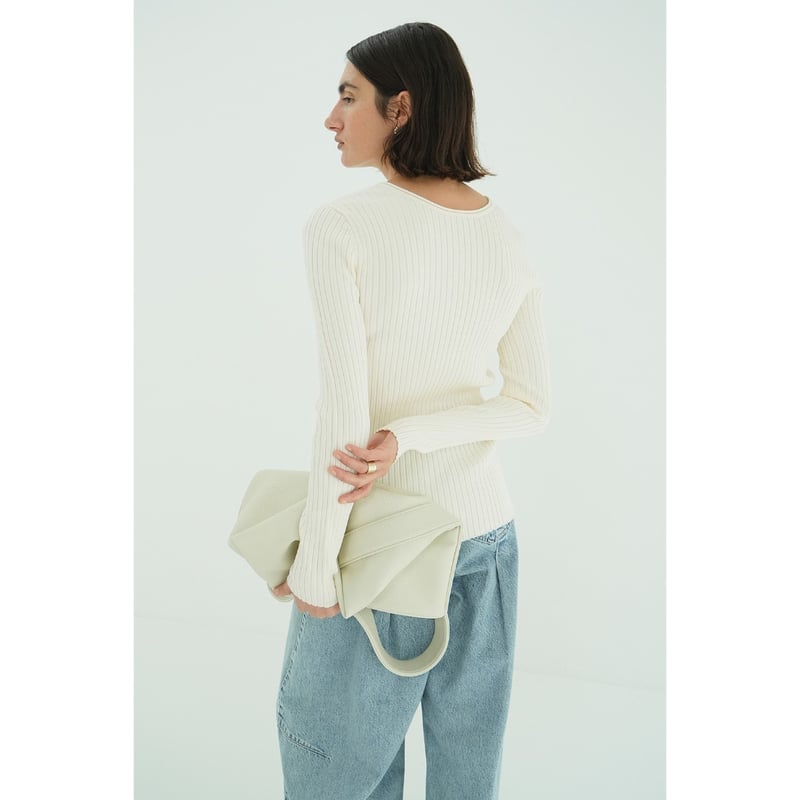 CLANE クラネ “W FACE GOLD BUTTON KNIT TOPS” ダブルフェイ