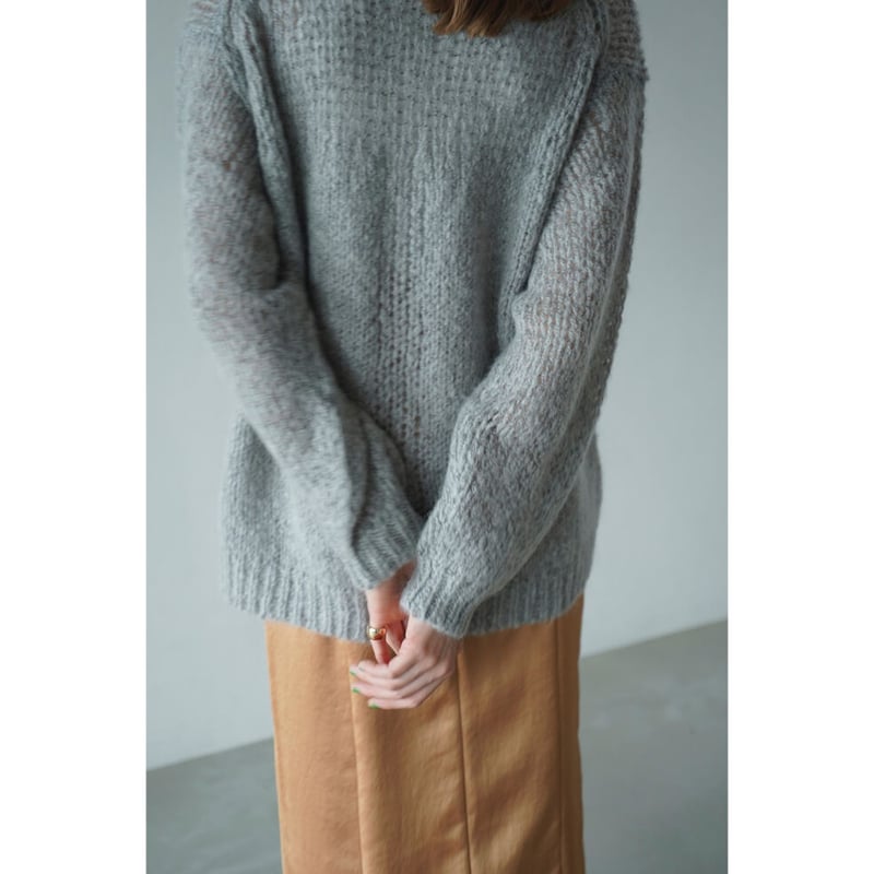 CLANE クラネ “HALF SHEER LOOSE MOHAIR KNIT TOPS” ハ...