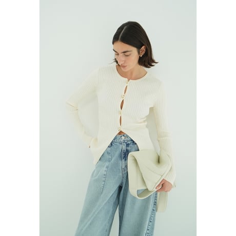 CLANE クラネ “W FACE GOLD BUTTON KNIT TOPS” ダブルフェイスゴールドボタンニットトップス