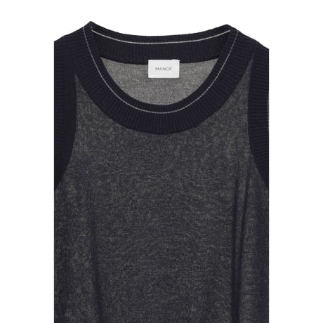 MANOF マノフ “SHEER SLEEVELESS KNIT” シアースリーブレスニット