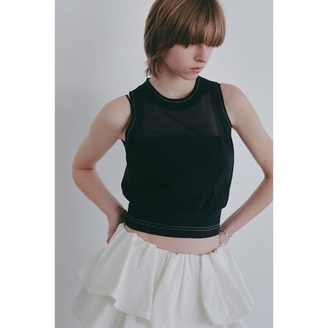 MANOF マノフ “SHEER SLEEVELESS KNIT” シアースリーブレスニット