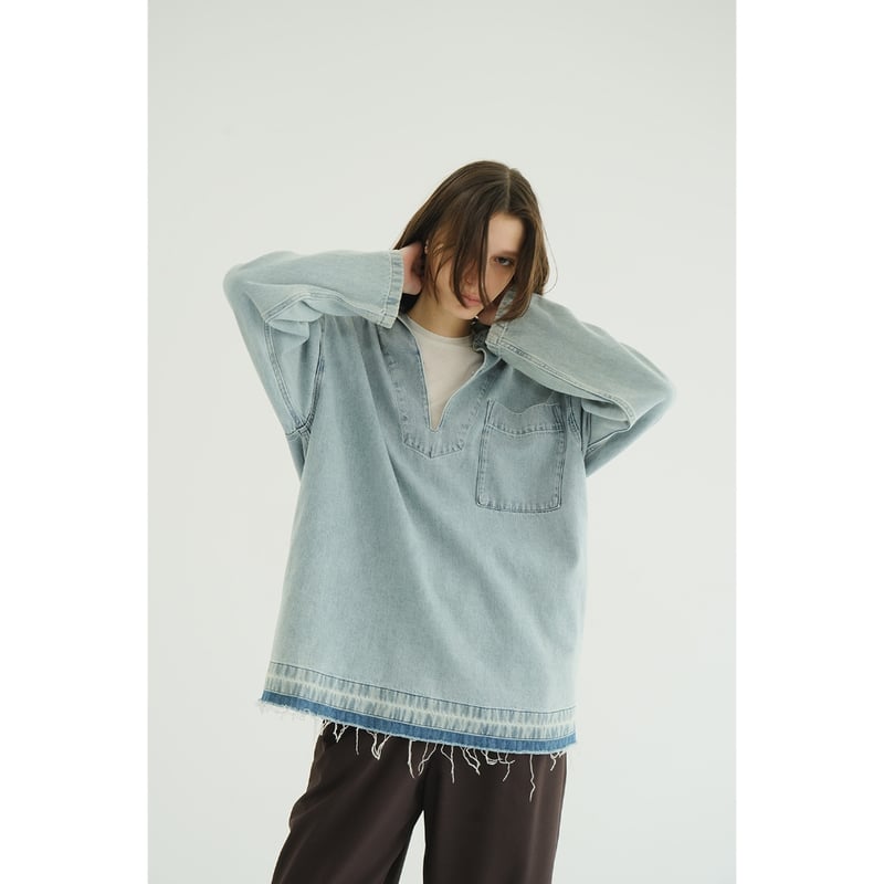 トップス CLANE DENIM OVER SKIPPER SHIRTS DENIM OVER SKIPPER SHIRTS｜TOPS(トップス)｜CLANE OFFICIAL