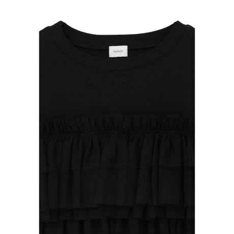 MANOF マノフ “TULLE FRILL CUT TOPS” チュールフリルカットトップス