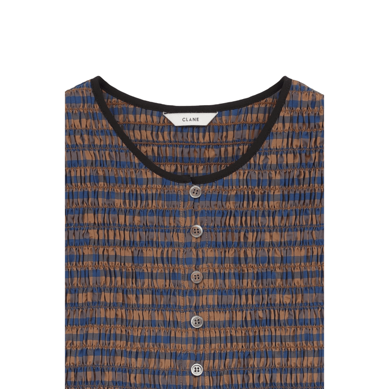 CLANE クラネ “SHIRRING HALF SLEEVE BLOUSE” シャーリングハ