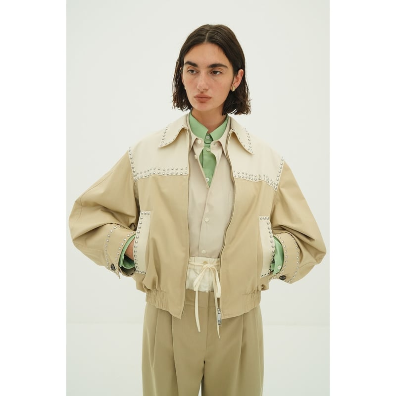 CLANE クラネ “W COLOR STUDDED DRIZZLER JACKET” ダブル