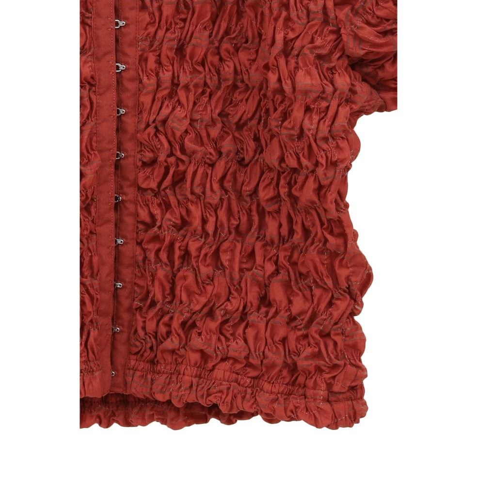 【CLANE】ダブルフェイスシャーリングクロップドTOPS 美品 24SS クラネ ダブルフェイスシャーリングクロップドトップス