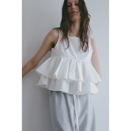 MANOF マノフ “SQUARE TIERED BLOUSE” スクエアティアードブラウス