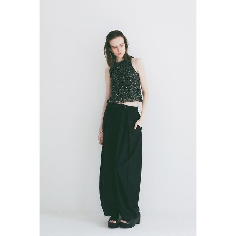 CLANE クラネ “W FACE MIX MESH GATHER N/S TOPS” ダブル