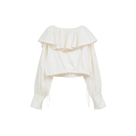 CLANE クラネ “FRILL COLLAR SHORT BLOUSE” フリルカラーショートブラウス