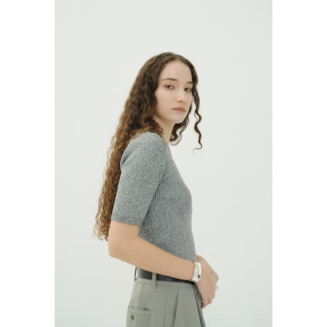 CLANE “H/N HALF SLEEVE RIB KNIT TOPS” ハイネックハーフスリーブリブニットトップス