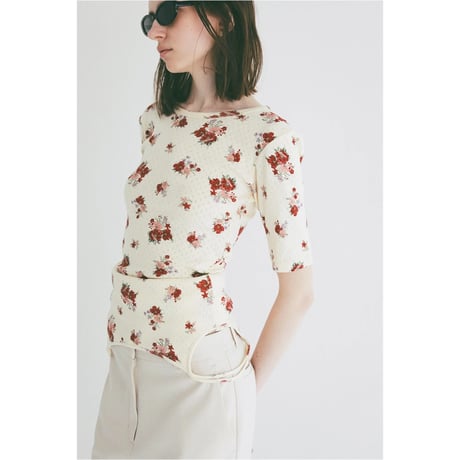 CLANE クラネ ”BACK OPEN FLOWER TOPS” バックオープンフラワートップス