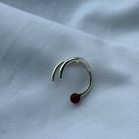 FIBULA フィブラ “Modeling ringcuff (red) silver” モデリングリングカフ(レッド）シルバー