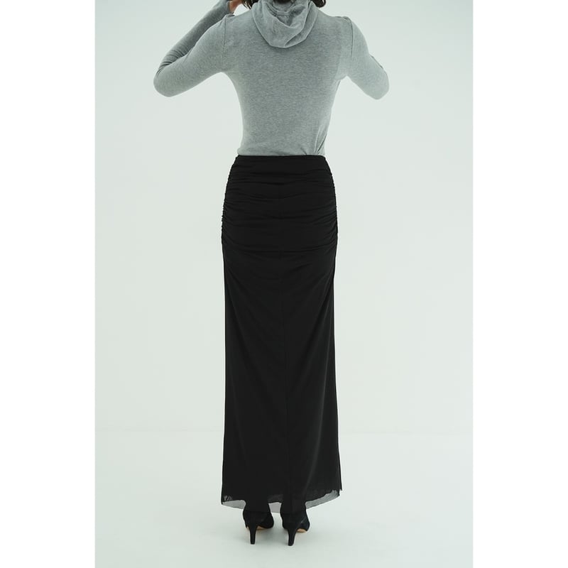 クラネ　CLANE チュールスカート　黒　1 CLANE クラネ “2WAY TULLE GATHERED SKIRT” ツーウェイチュール